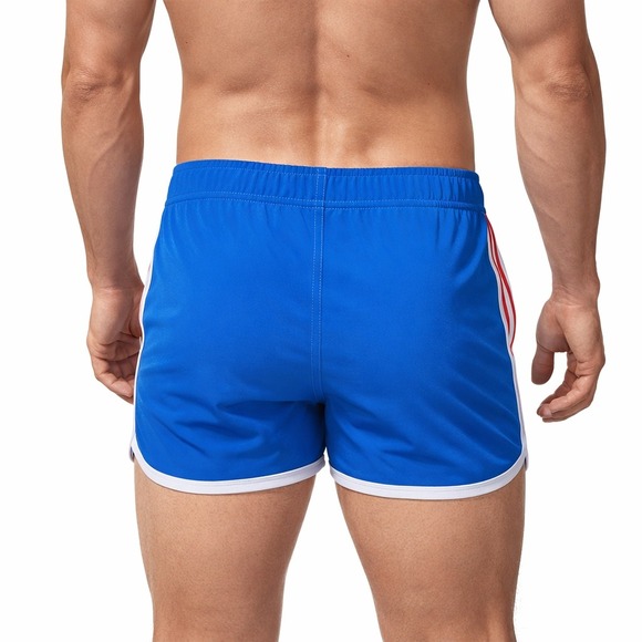 Andrew Christian S (28-31) Mens Blue Retro Swim Shorts Athletic Trunks 70108 NWT - Picture 2 of 10